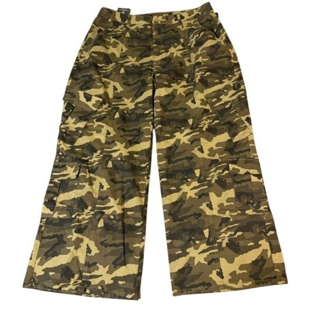 American Bazi Cargo Pants Womens 3X Green Camo Wide Leg RJH-1264CMP Utility New